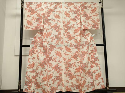 平和屋着物＊夏物　本場小千谷ちぢみ　草花文　麻　逸品　CABK1078ou