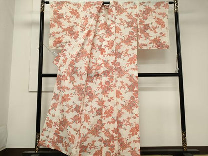 平和屋着物＊夏物　本場小千谷ちぢみ　草花文　麻　逸品　CABK1078ou