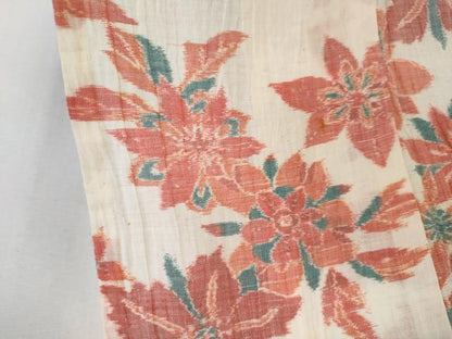 平和屋着物＊夏物　本場小千谷ちぢみ　草花文　麻　逸品　CABK1078ou