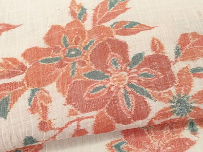 平和屋着物＊夏物　本場小千谷ちぢみ　草花文　麻　逸品　CABK1078ou