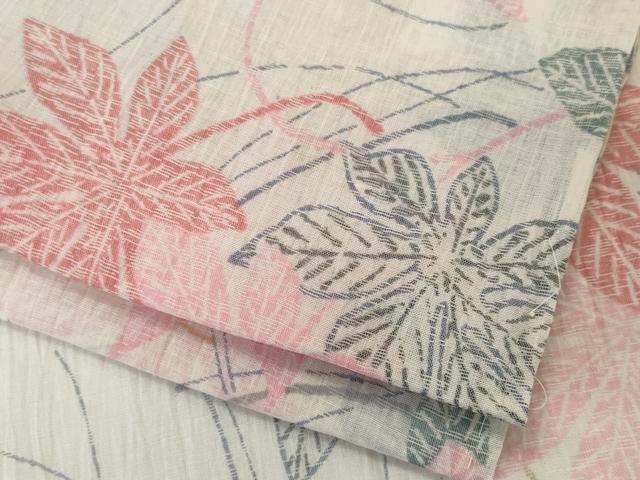 平和屋着物＊夏物　本場小千谷ちぢみ　舞花文　麻　逸品　CABK1079ou