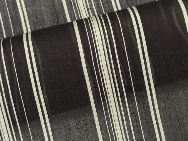 平和屋着物＊夏物　小紋　紗　縞　正絹　逸品　CABK1081ou