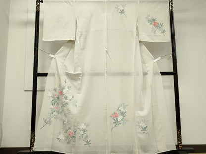 平和屋着物＊夏物　訪問着　絽　枝花文　正絹　逸品　CABK1082ou