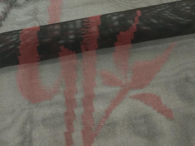 平和屋着物＊夏物　小紋　紗　飛鳥文　黒地　正絹　逸品　CABK1083ou