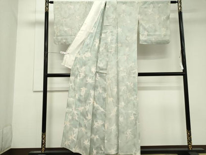 平和屋着物＊夏物　小紋　絽　舞葉文　正絹　逸品　CABK1086ou