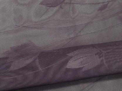平和屋着物＊夏物　色無地　草花紋紗　蒲葡色　三越扱い　正絹　逸品　CABK1087ou