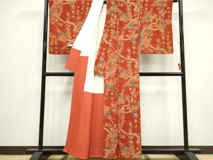 平和屋着物■上質な小紋　草花文　正絹　逸品　CABK1090ou