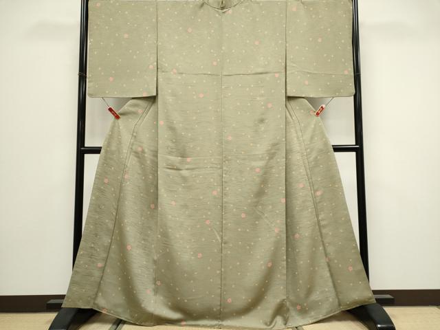 平和屋着物■上質な紬　舞花文　正絹　逸品　CABK1091ou