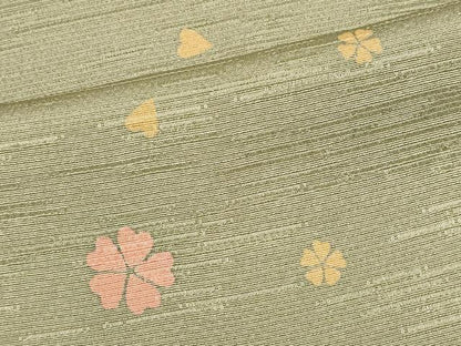 平和屋着物■上質な紬　舞花文　正絹　逸品　CABK1091ou