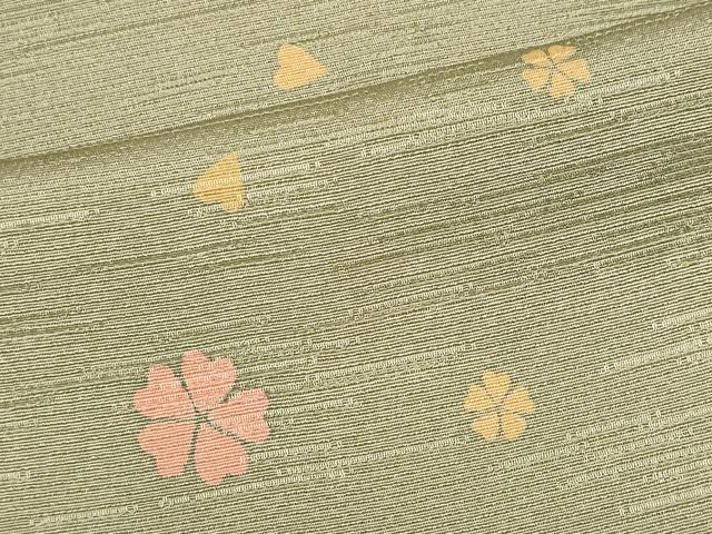 平和屋着物■上質な紬　舞花文　正絹　逸品　CABK1091ou