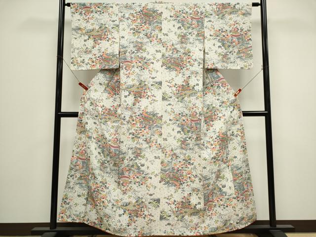 平和屋着物■上質な小紋　風景文　正絹　逸品　CABK1092ou