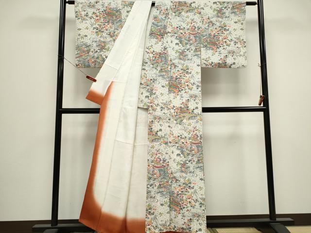 平和屋着物■上質な小紋　風景文　正絹　逸品　CABK1092ou