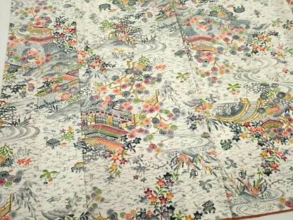 平和屋着物■上質な小紋　風景文　正絹　逸品　CABK1092ou