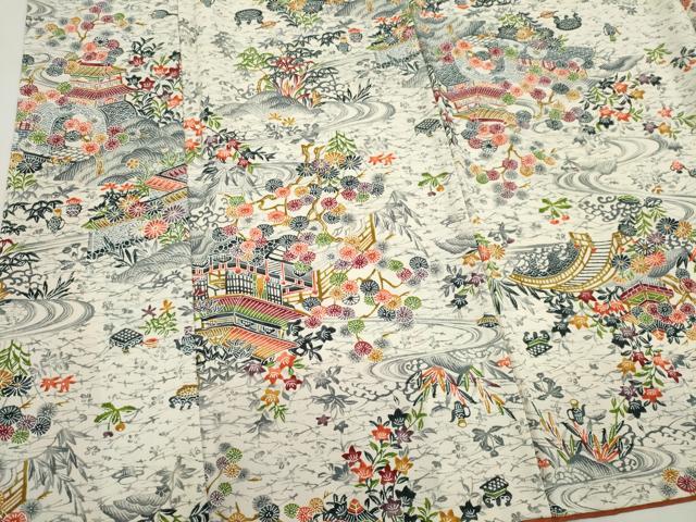 平和屋着物■上質な小紋　風景文　正絹　逸品　CABK1092ou