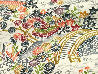 平和屋着物■上質な小紋　風景文　正絹　逸品　CABK1092ou