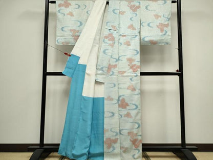 平和屋着物■上質な小紋　総絞り　流水文　正絹　逸品　CABK1096ou