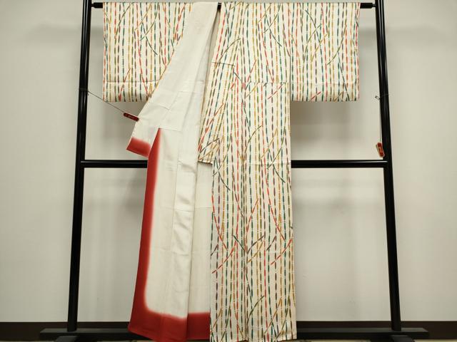 平和屋着物■上質な小紋　縞　正絹　逸品　CABK1097ou