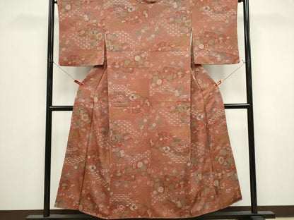 平和屋着物■上質な小紋　雲取り吉祥花文　正絹　逸品　CABK1098ou