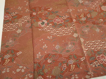 平和屋着物■上質な小紋　雲取り吉祥花文　正絹　逸品　CABK1098ou