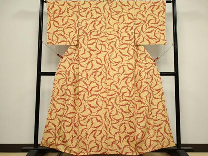 平和屋着物■上質な小紋　舞葉文　正絹　逸品　CABK1099ou