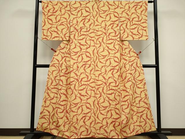 平和屋着物■上質な小紋　舞葉文　正絹　逸品　CABK1099ou