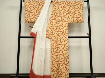 平和屋着物■上質な小紋　舞葉文　正絹　逸品　CABK1099ou