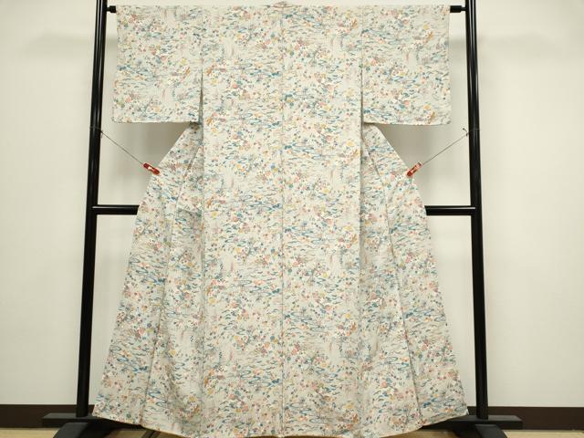 平和屋着物■上質な小紋　風景文　正絹　逸品　未使用　CABK1101ou