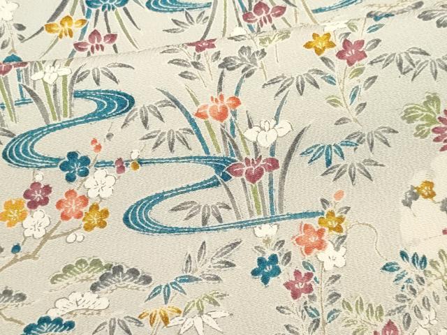 平和屋着物■上質な小紋　風景文　正絹　逸品　未使用　CABK1101ou