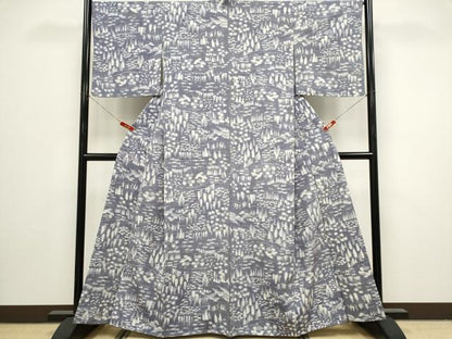平和屋着物■上質な紬　刺繍　風景文　正絹　逸品　CABK1103ou