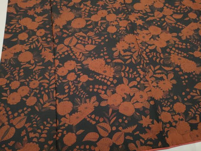 平和屋着物■上質な小紋　辻が花　黒地　正絹　逸品　CABK1106ou