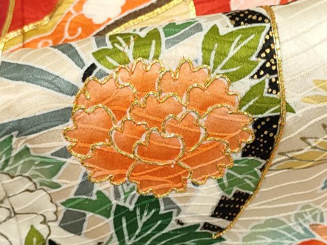 平和屋着物■豪華振袖　駒刺繍　御所車花文　金彩　ますいわ屋扱い　正絹　逸品　CABK1108ou
