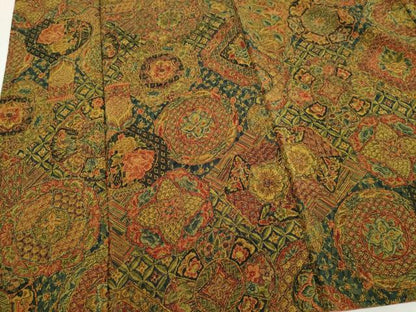 平和屋着物■上質な小紋　吉祥更紗花文　鬼しぼ縮緬　正絹　逸品　CABK1115ou