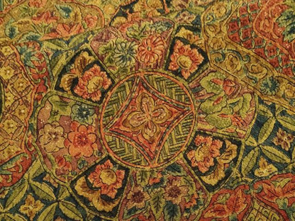 平和屋着物■上質な小紋　吉祥更紗花文　鬼しぼ縮緬　正絹　逸品　CABK1115ou