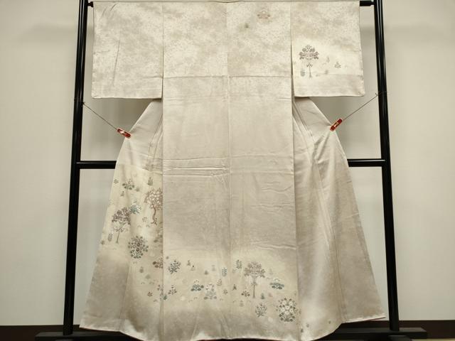 平和屋着物■訪問着　刺繍　草花文　暈し染め　正絹　逸品　未使用　CABK1116ou