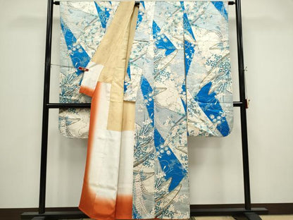 平和屋着物■豪華振袖　吉祥草花文　金彩　正絹　逸品　CABK1118ou