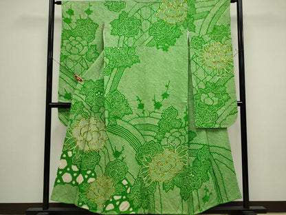 平和屋着物■豪華振袖　駒刺繍　絞り　草花文　やまと誂製　正絹　逸品　CABK1120ou