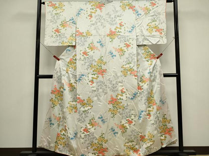 平和屋着物■上質な小紋　草花文　金彩　やまと誂製　正絹　逸品　CABK1121ou