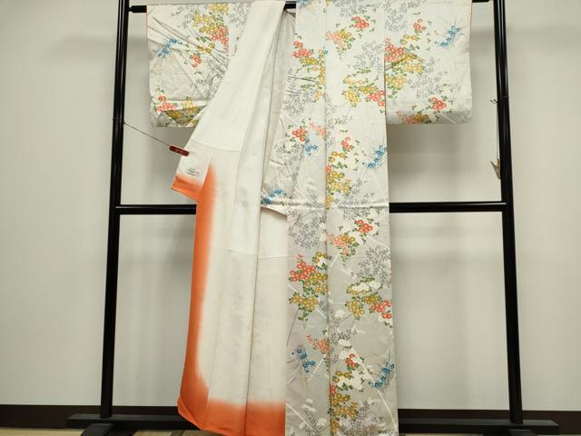 平和屋着物■上質な小紋　草花文　金彩　やまと誂製　正絹　逸品　CABK1121ou