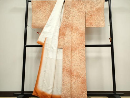 平和屋着物■上質な紬　枝花文　暈し染め　正絹　逸品　CABK1125ou