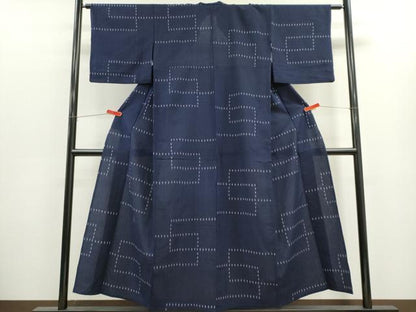 平和屋着物＊夏物　小紋　紗　幾何学文　CABK1127ou