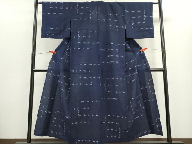 平和屋着物＊夏物　小紋　紗　幾何学文　CABK1127ou