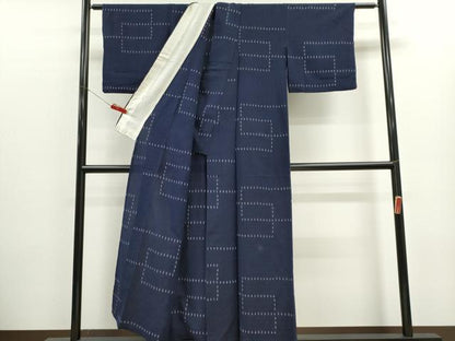 平和屋着物＊夏物　小紋　紗　幾何学文　CABK1127ou