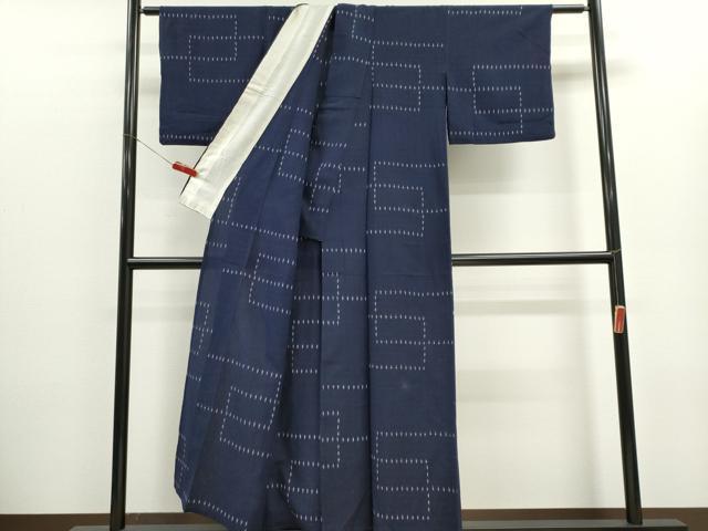 平和屋着物＊夏物　小紋　紗　幾何学文　CABK1127ou