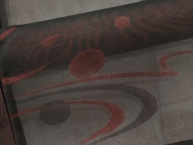 平和屋着物＊夏物　小紋　紗　流水文　黒地　正絹　逸品　CABK1128ou