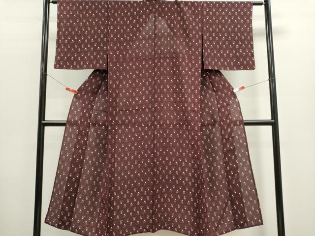 平和屋着物＊夏物　小紋　絽　草花文　正絹　逸品　CABK1129ou