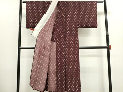 平和屋着物＊夏物　小紋　絽　草花文　正絹　逸品　CABK1129ou