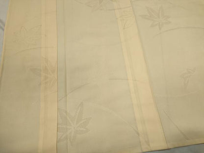 平和屋着物＊夏物　色無地　縦絽　楓紋紗　鳥の子色　正絹　逸品　CABK1131ou