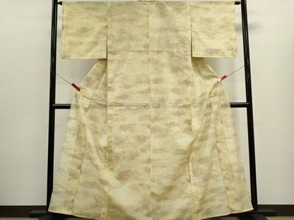 平和屋着物＊夏物　紗紬　流水紋紗　霞文　正絹　逸品　CABK1132ou