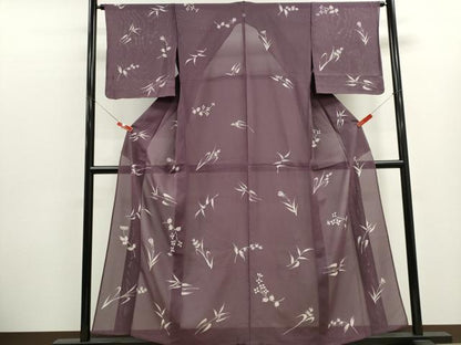 平和屋着物＊夏物　訪問着　絽　ろうけつ染め　草花文　正絹　逸品　CABK1136ou