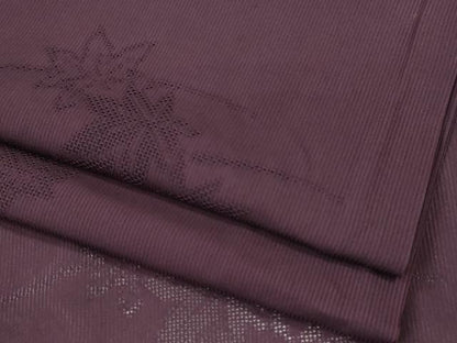 平和屋着物＊夏物　色無地　縦絽　楓紋紗　葡萄色　正絹　逸品　CABK1141ou